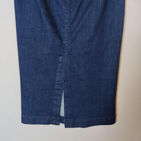 Moods of Florence Italy Stretch Denim Lace Up Midi Pencil Sailor Skirt Small - Picture 6 of 11